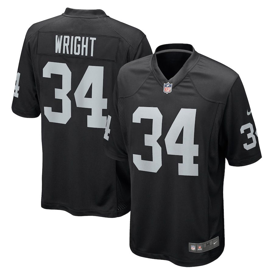 Men Oakland Raiders #34 K.J. Wright Nike Black Game NFL Jersey